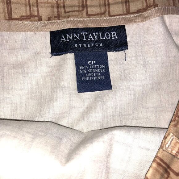 ANN TAYLOR stretch skirt size 6P Brown Tan Knee Length - Picture 2 of 5